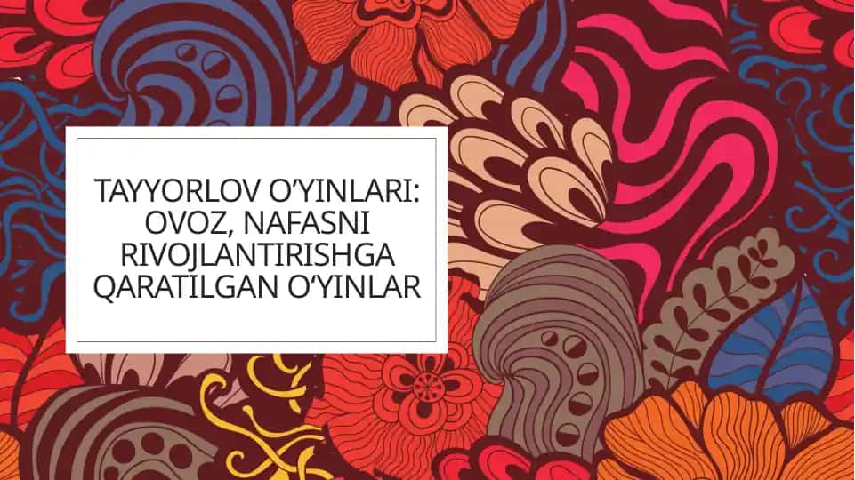 Tayyorlov o’yinlari: Ovoz, nafasni rivojlantirishga qaratilgan o‘yinlar
