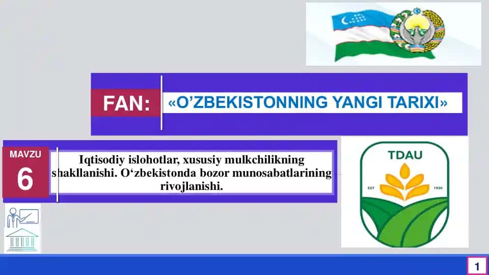 Bozor munosabatlariga o‘tishning huquqiy asoslarini yaratilishi