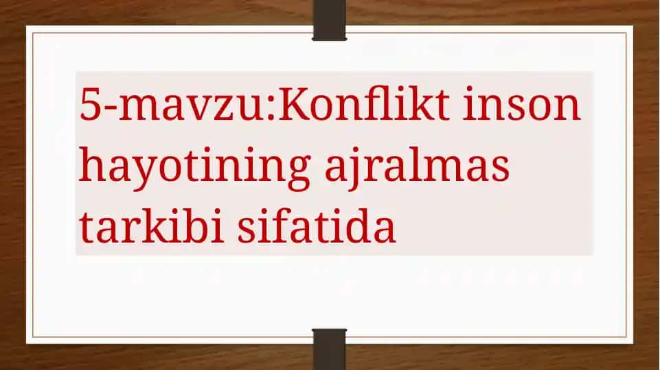 Konflikt tarixi va ijtimoiy xatarlar