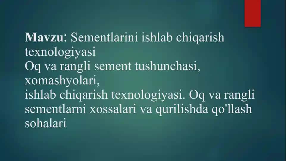 Sementlarini ishlab chiqarish texnologiyasi