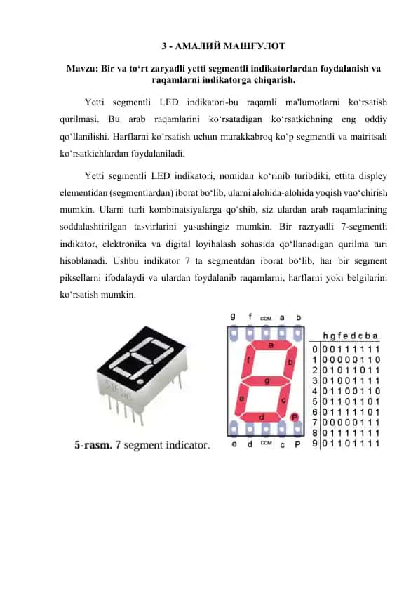Yetti segmentli LED indikatori