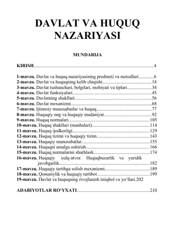 Davlat va Huquq Nazariyasi