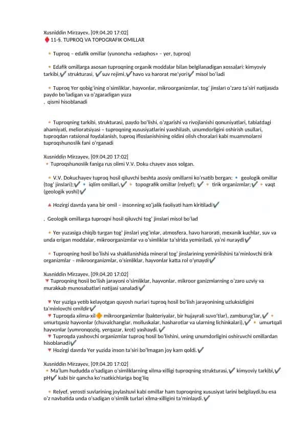 Tuproq va Topografik Omillar
