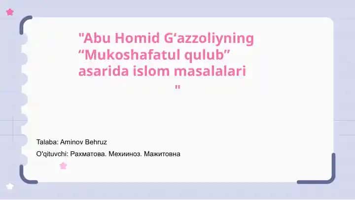"Mukoshafatul qulub"