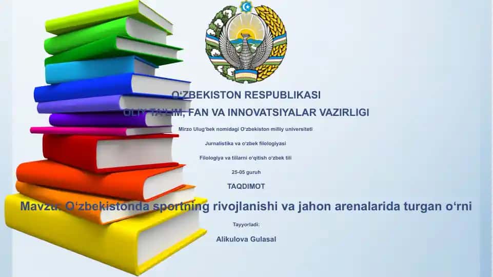 Oʻzbekistonda sportning rivojlanishi va jahon arenalarida turgan oʻrni