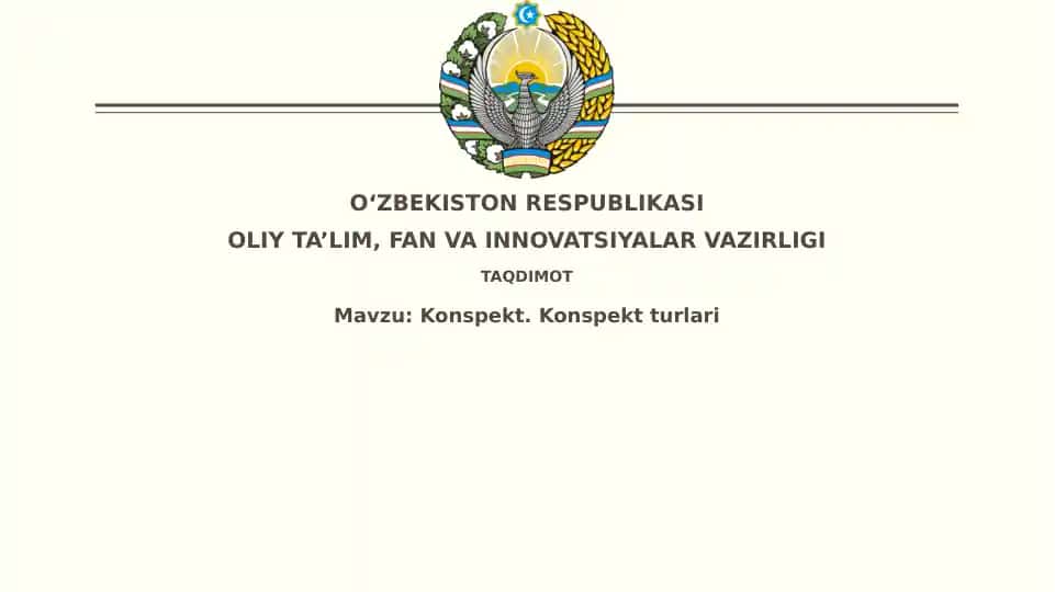 Konspekt.Konspektturlari