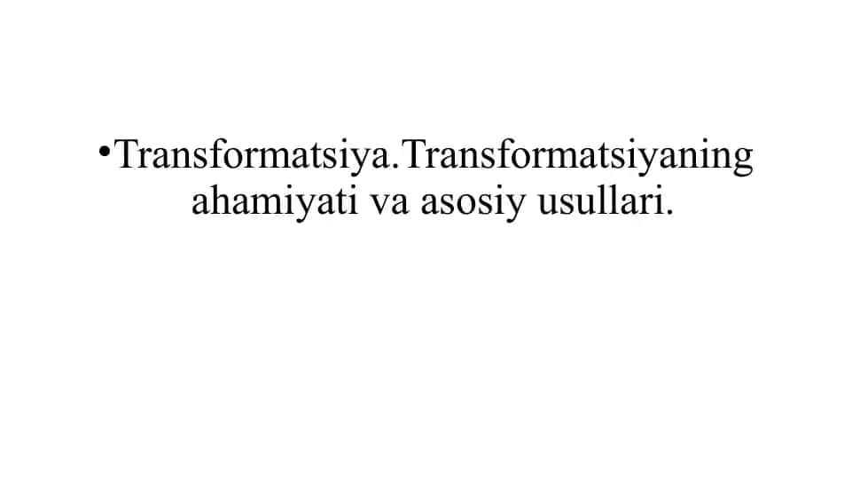 Transformatsiya