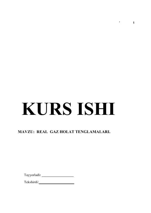 REAL GAZ HOLAT TENGLAMALARI