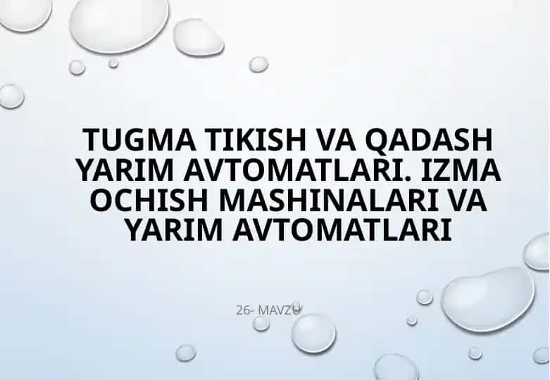 Tugmatikish vaqadash yarim avtomatlar
