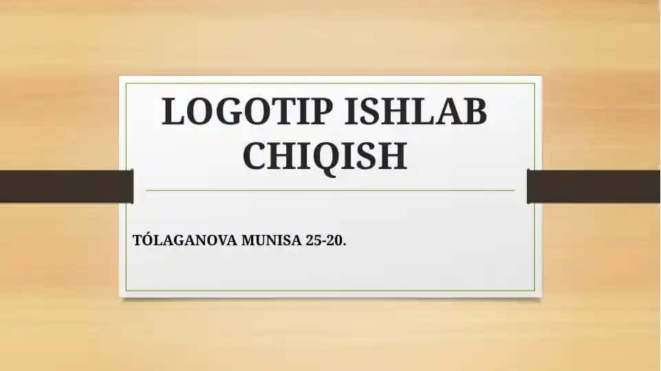 LOGOTIP ISHLAB CHIQISH