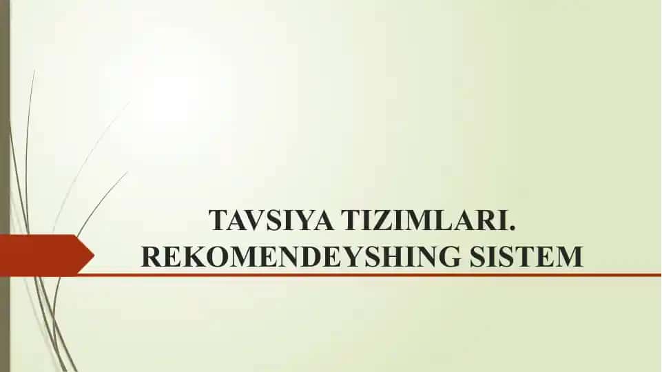 Tavsiya tizimlari