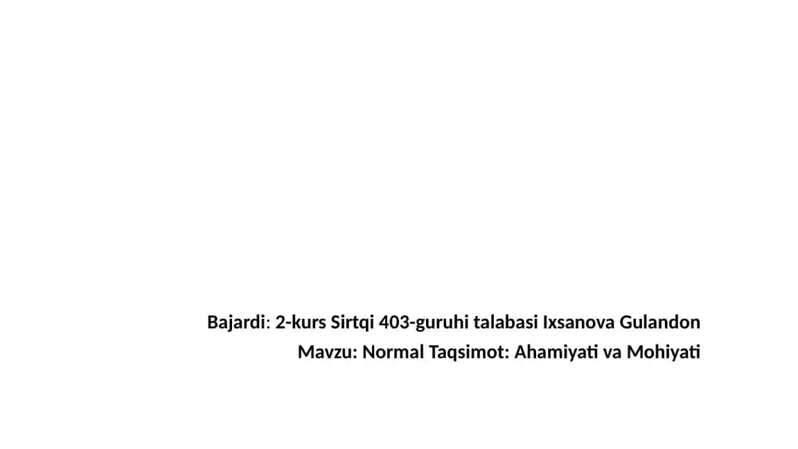 Statistika fanining markaziy tushunchasi