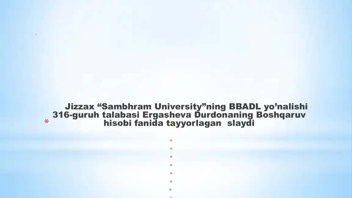 Mahsulot ishlab chiqarish tannarxi hisobi