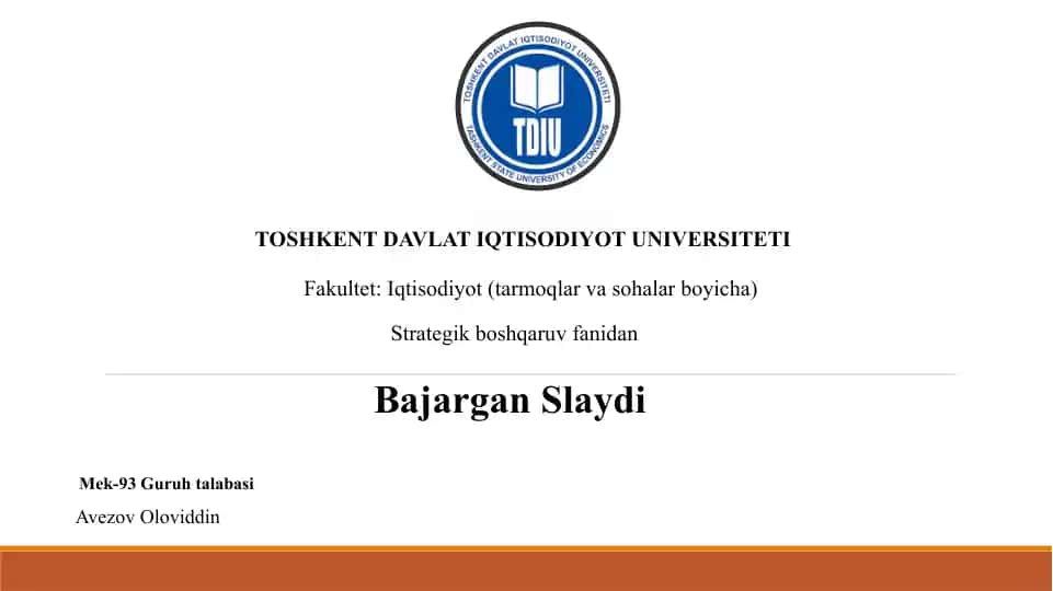 Kompaniya strategiyasini ishlab chiqishda menejerlarning masulyati