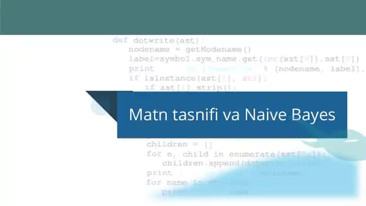 Matn tasnifi va Naive Bayes