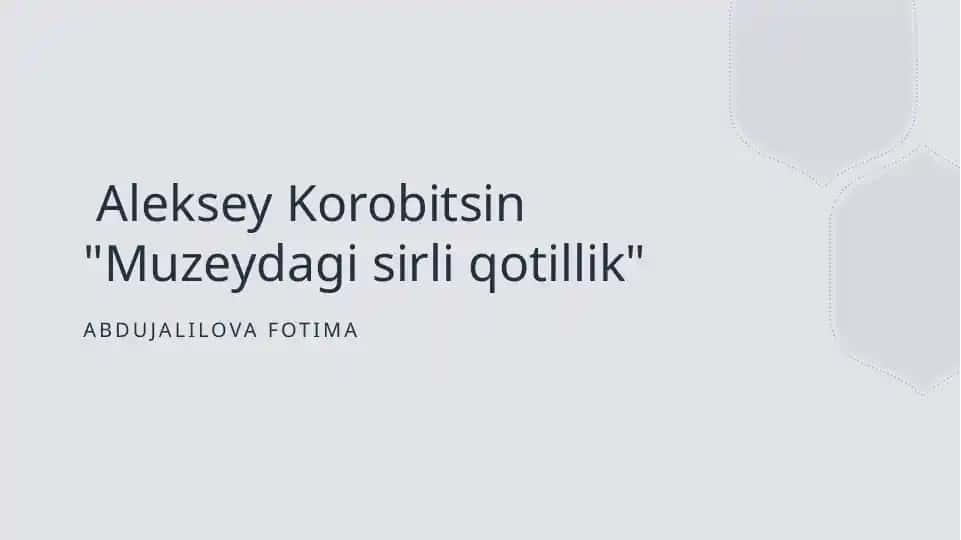 Muzeydagi sirli qotillik