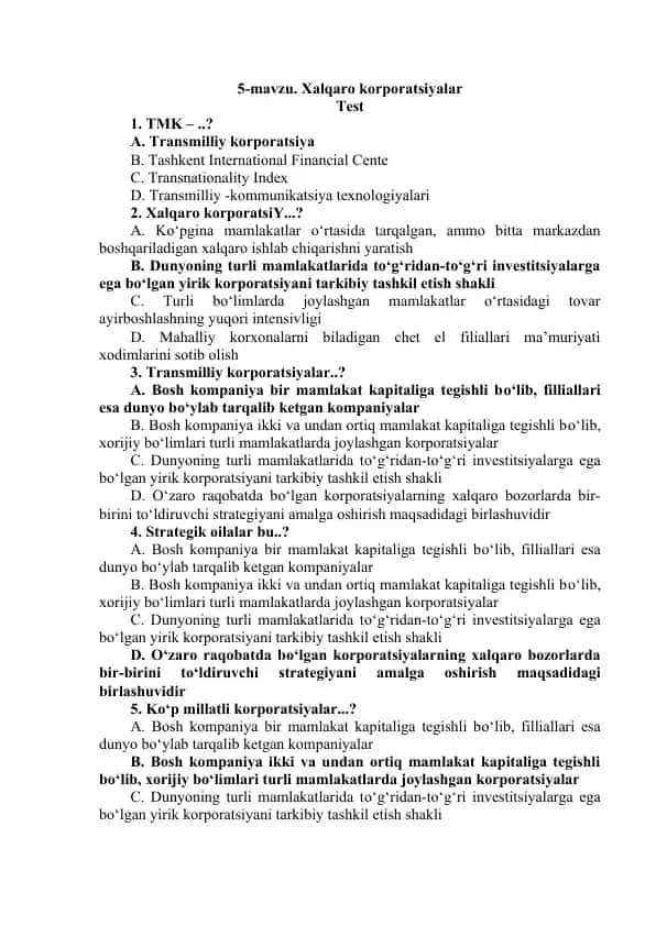 Xalqaro korporatsiyalar