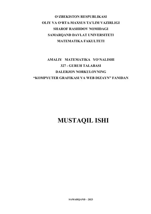 Kompyuter grafikasi va web dizayn