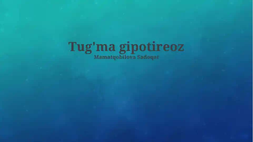 Tugʻma gipotireoz