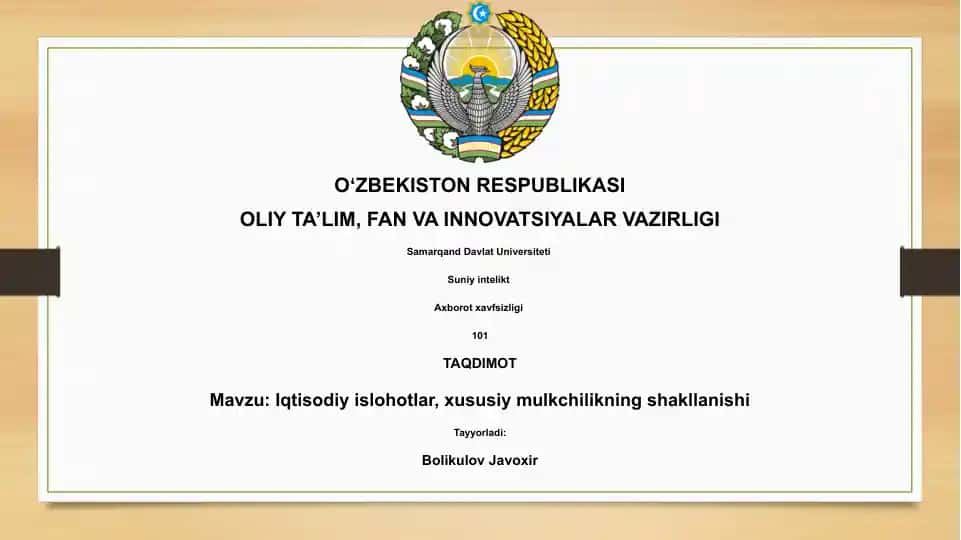 Iqtisodiy islohotlar