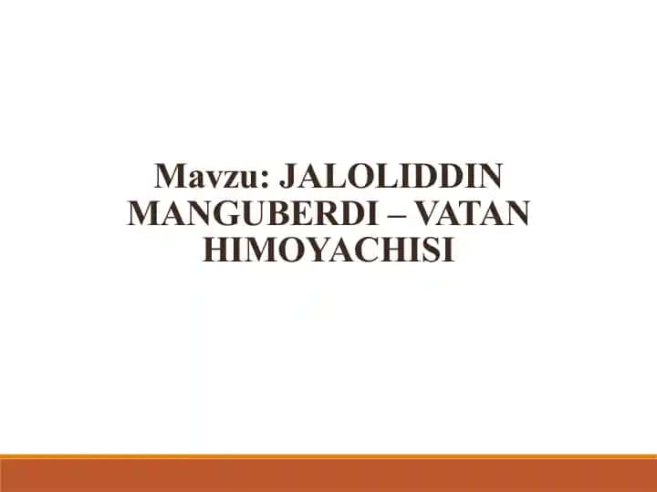 JALOLIDDIN MANGUBERDI – VATAN HIMOYACHISI