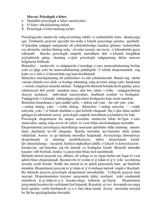 Psixologik o‘lchov