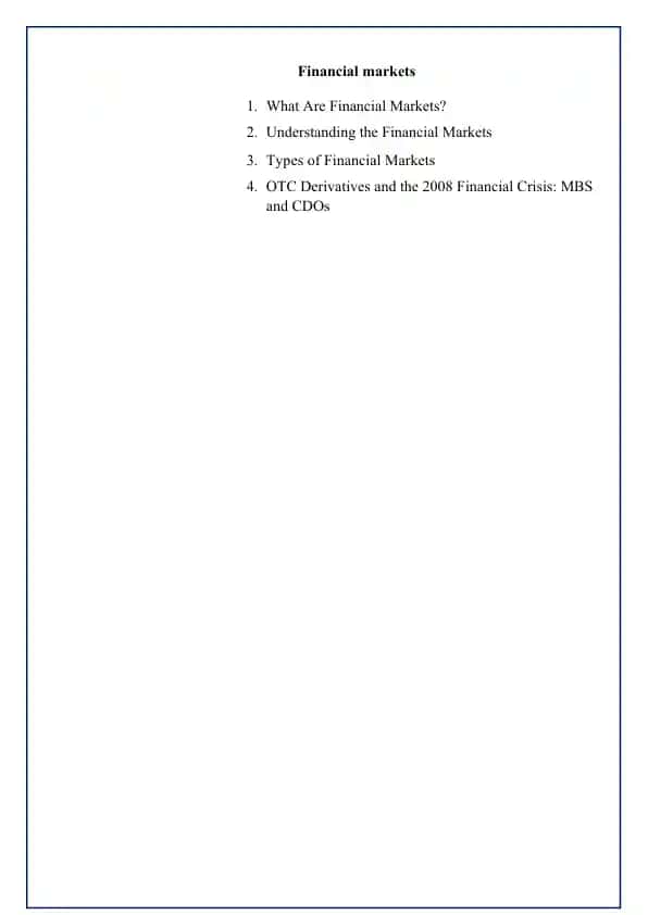 Financial Markets