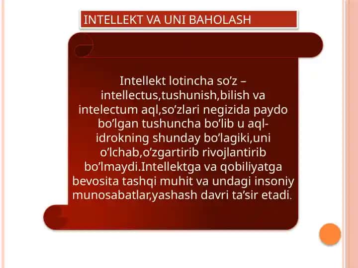 Intellekt va uni baholash