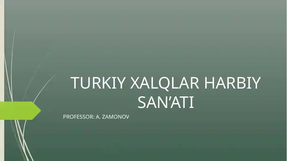 Turkiy Xalqlar Harbiy San'ati