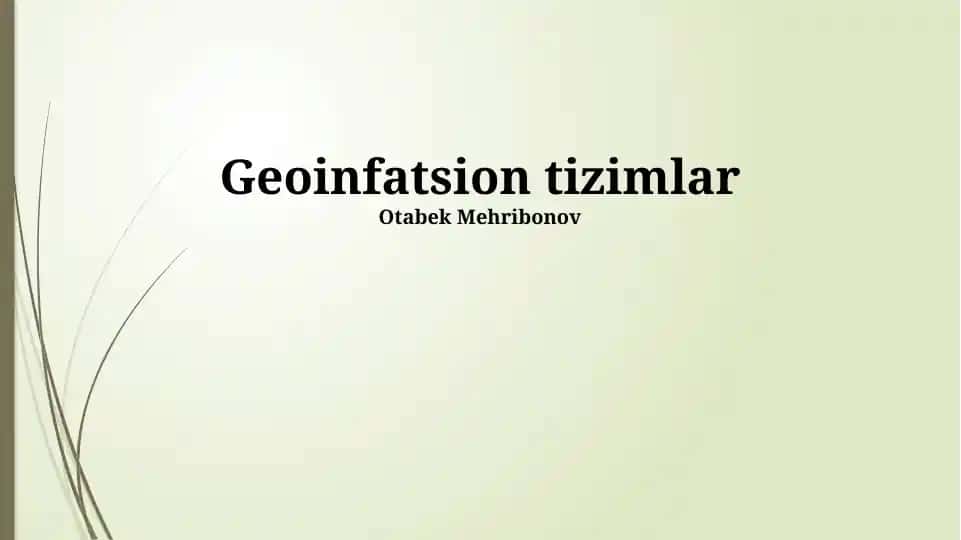 Geoinfatsion tizimlar