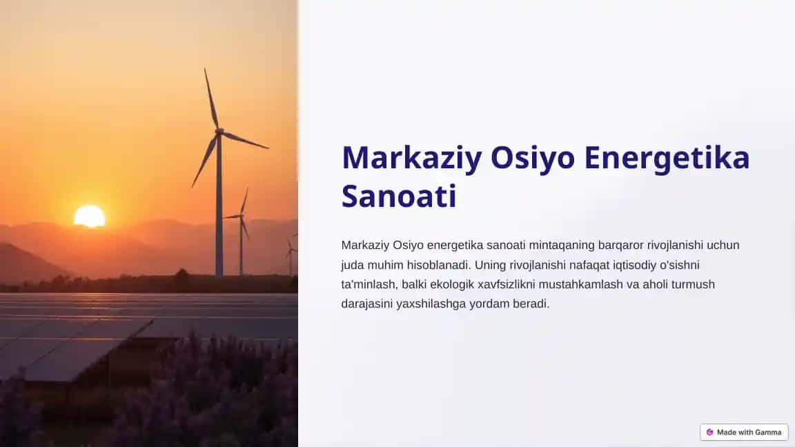 Markaziy Osiyo Energetika Sanoati