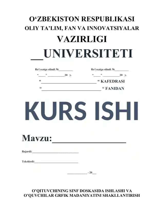 Chizmachilik darslarini tashkil etish va o‘qituvchilar uchun metodik qo‘llanma