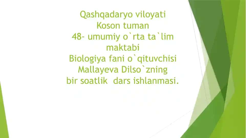 Biologiya dars ishlanmasi