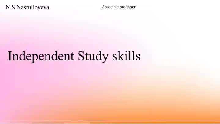 Independent Study skills