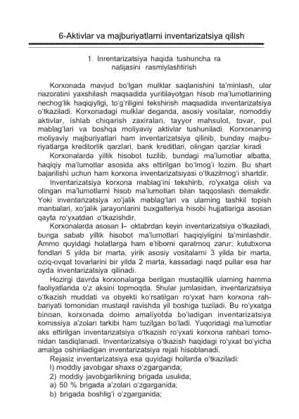 Aktivlar va majburiyatlarni inventarizatsiya qilish