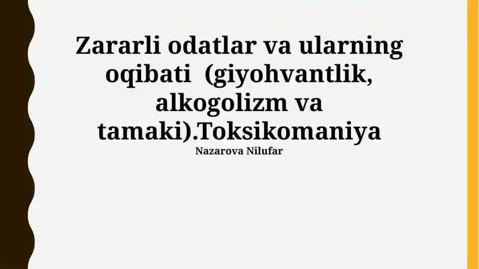 Giyohvandlikdan Davolanish Usullari