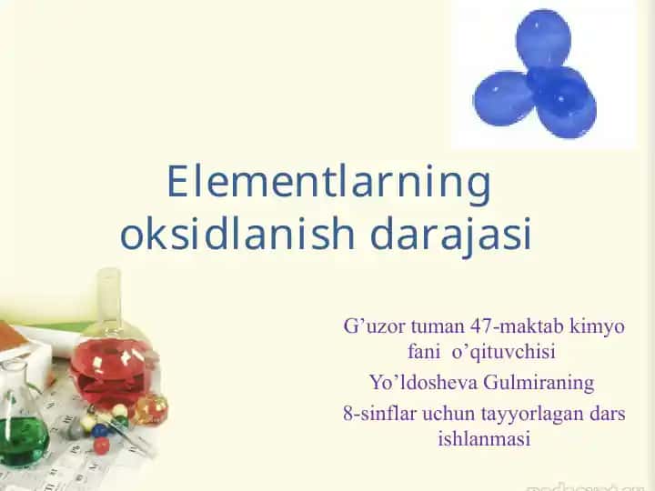 Elementlarning oksidlanish darajasi