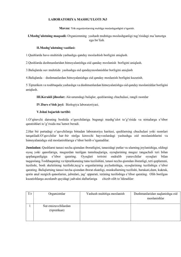 Laboratoriya mashg'uloti №3