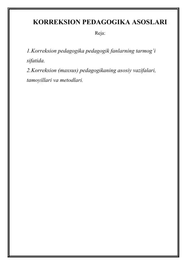 Korreksion Pedagogika Asoslari