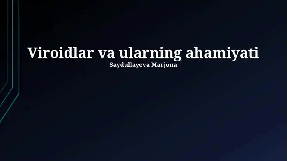 Viroidlar va ularning ahamiyati