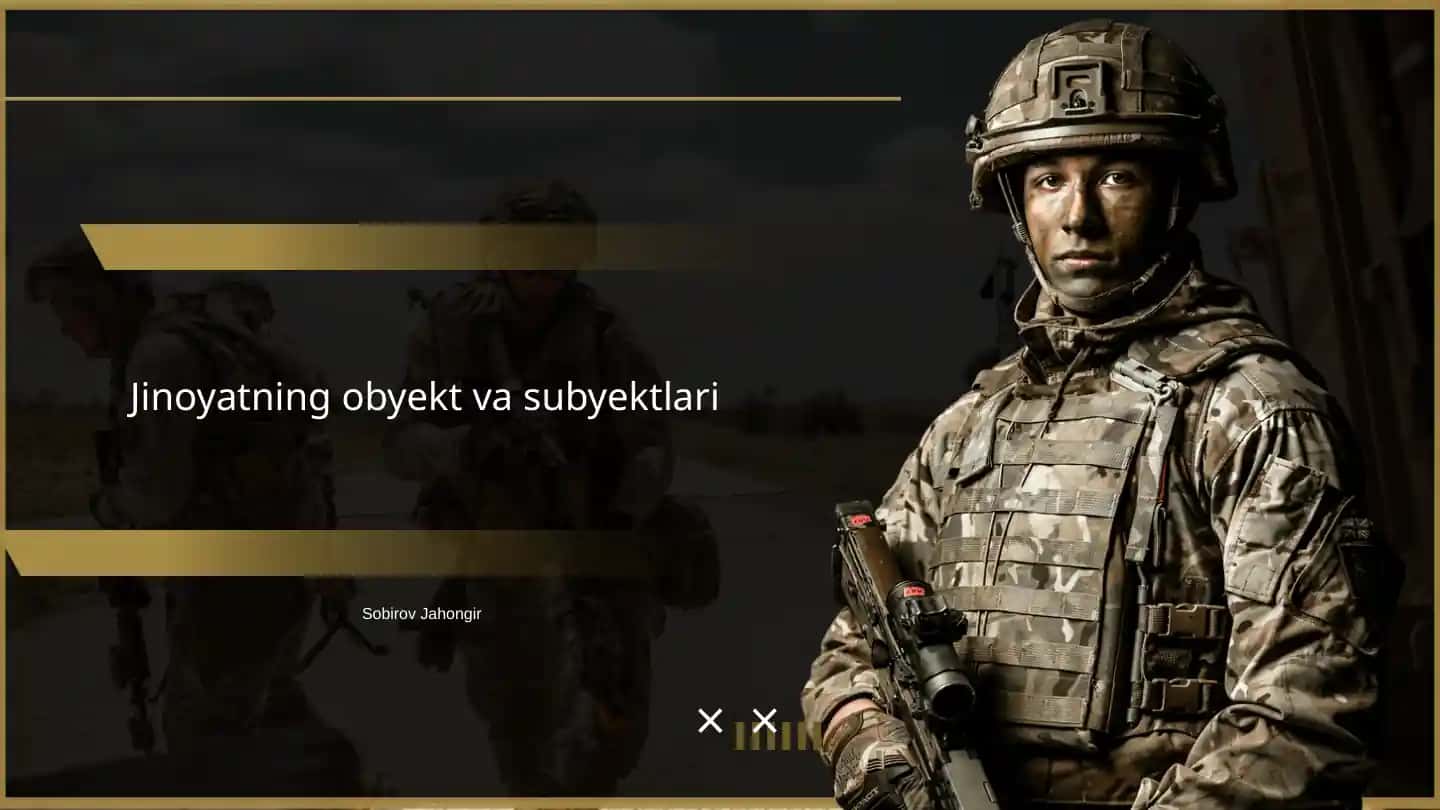 Jinoyatning obyekt va subyektlari