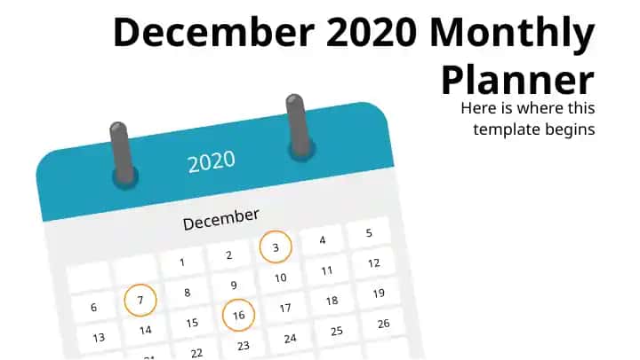 December 2020 Monthly Planner