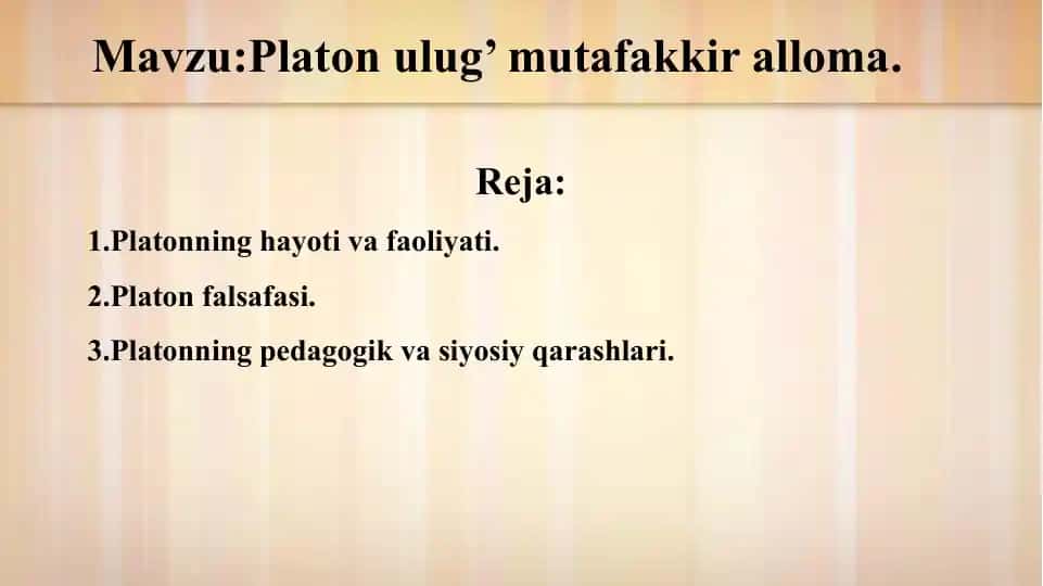 Platonning hayoti va faoliyati