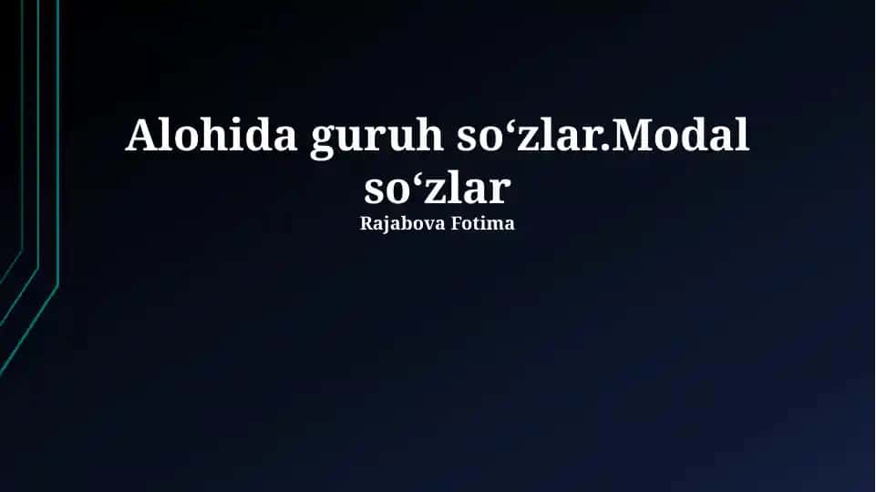 Modal soʻzlar
