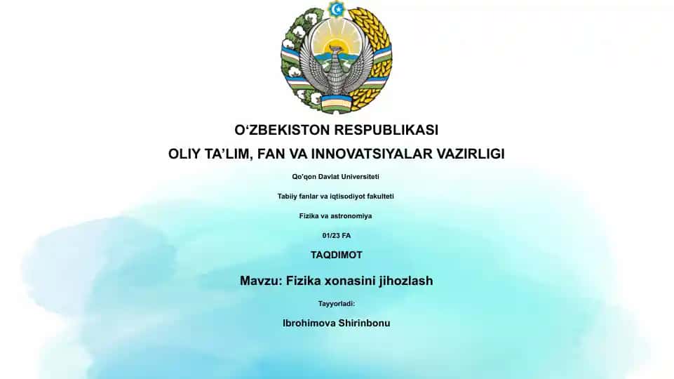 Fizika xonasini jihozlash