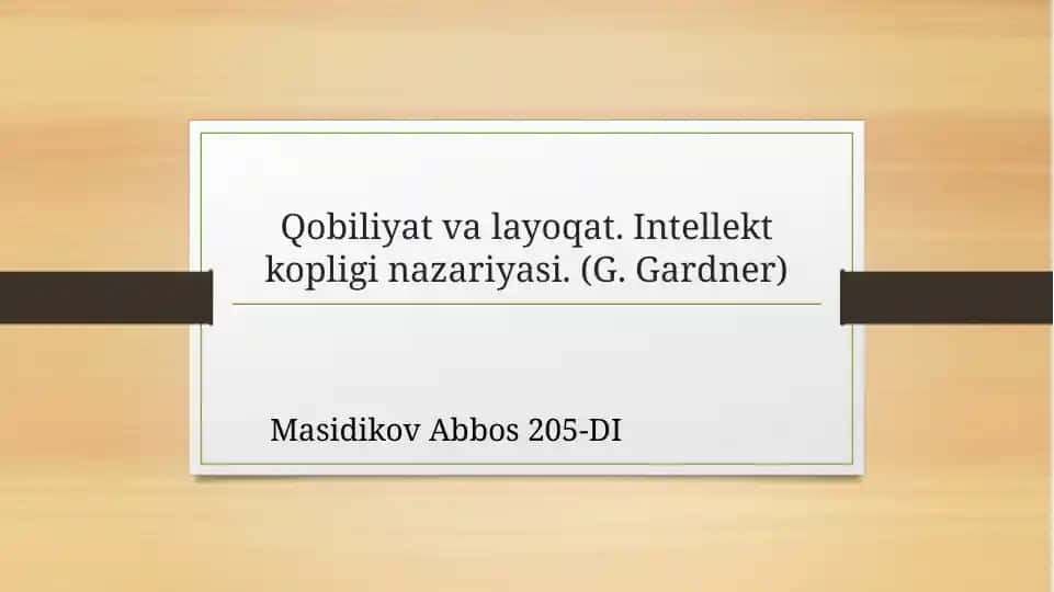 Ko‘p intellekt nazariyasi