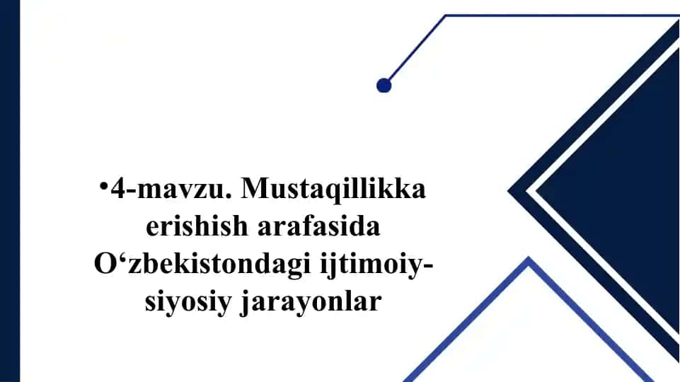 Mustaqillikka erishish arafasida O‘zbekistondagiijtimoiy-siyosiy jarayonlar