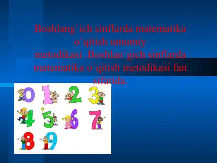 Boshlang'ich sinflar dasturiy matematikasi