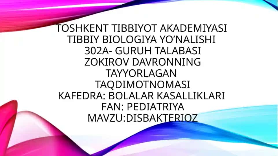 Davronning Tayyorlagan Taqdimotnomasi