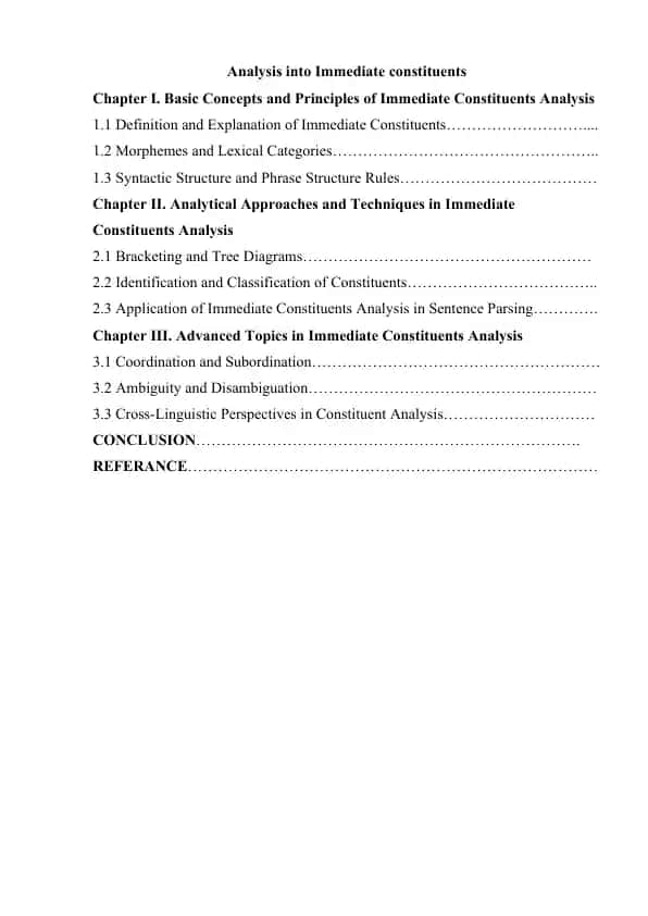 Analysis into Immediate Constituents